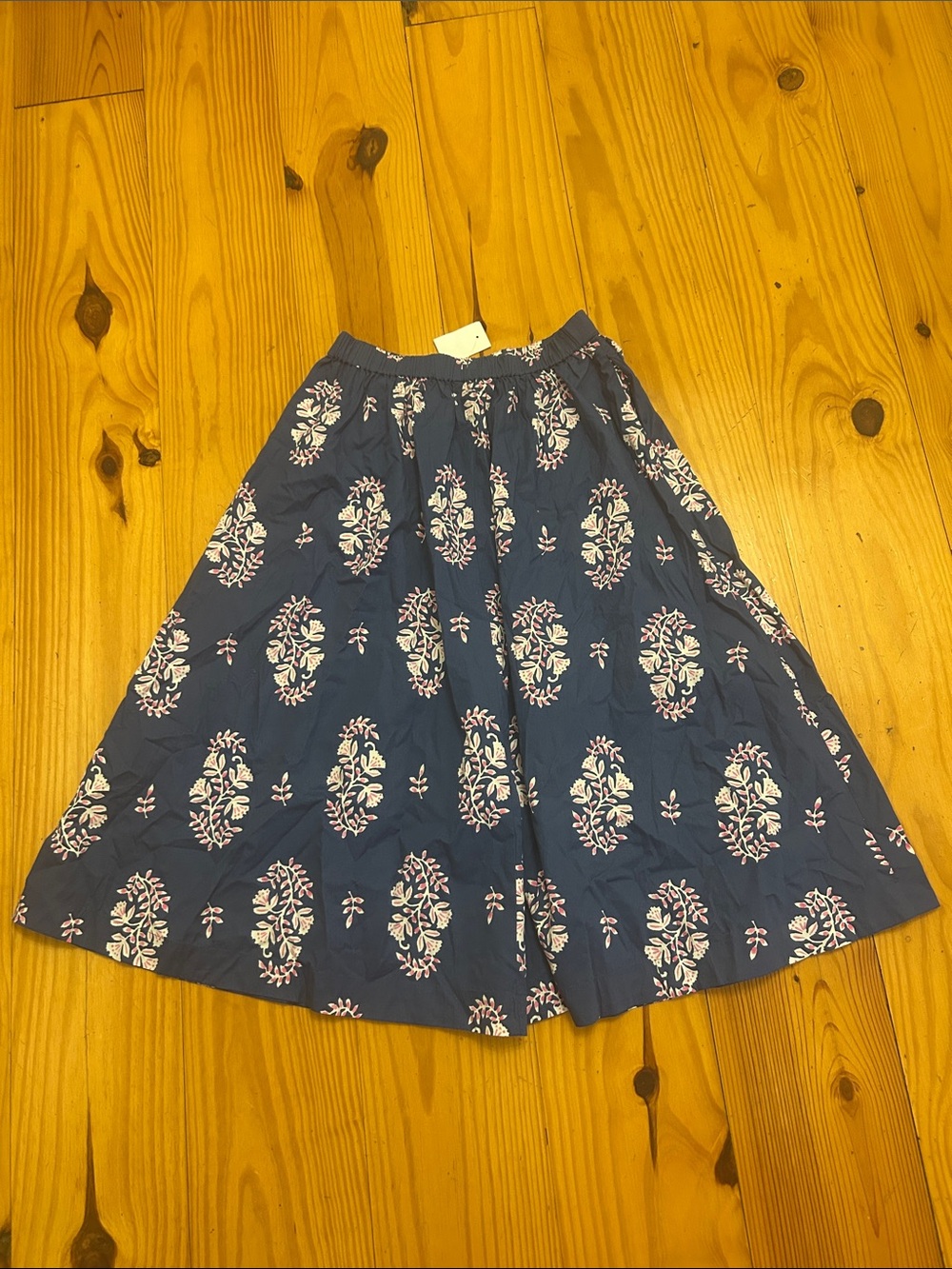 J. Crew Factory Navy Blue Floral Circle Skirt